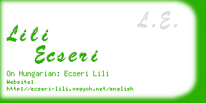 lili ecseri business card